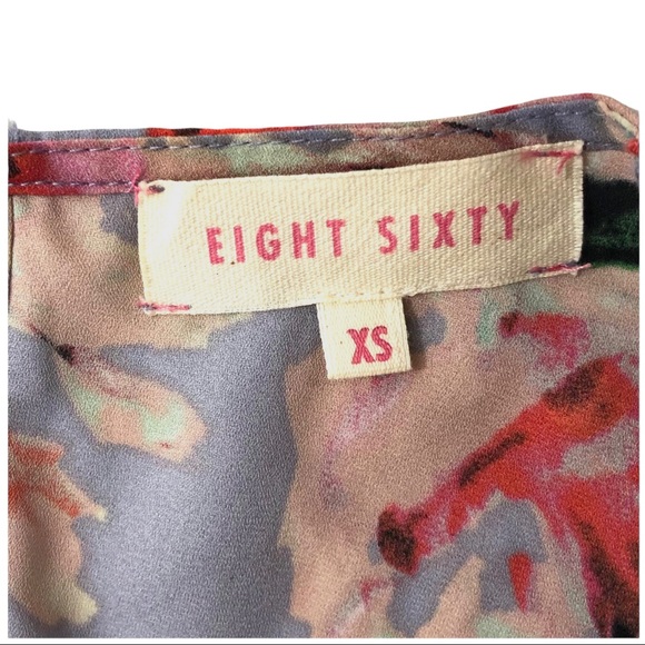 Eight Sixty size XS Drawstring Shirt Dress Lavender Floral Print - Picture 6 of 11